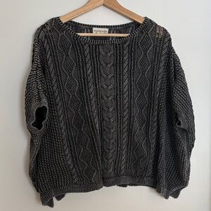 Women's grey Cable Knit Sweater Ralph Lauren Denim ans supply